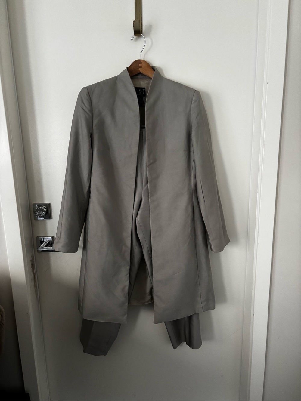 INC International Concepts Gray Open-Front Trench Coat